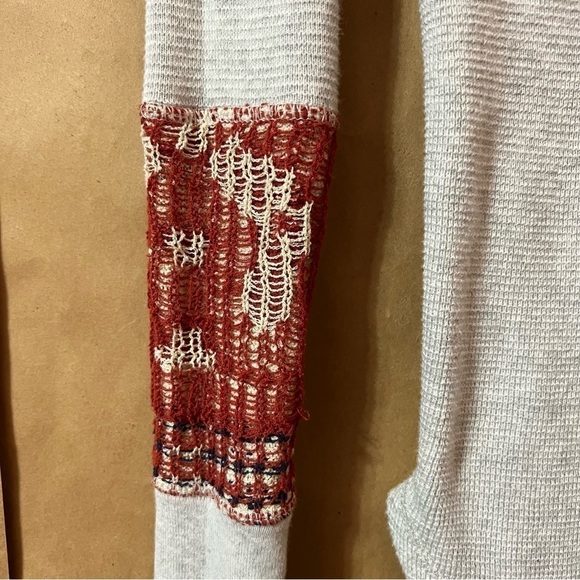 Free People | Rare Bambi Swit Ram Skull Knit Thermal Top Southwestern Size S - Picture 6 of 12